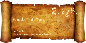 Radó Ábel névjegykártya