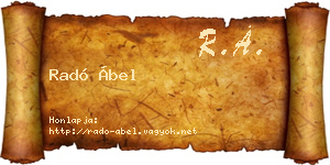 Radó Ábel névjegykártya